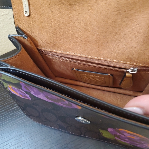 Coach Morgan Square Crossbody In Signature Canvas With Rose Print - Picture 13 of 16